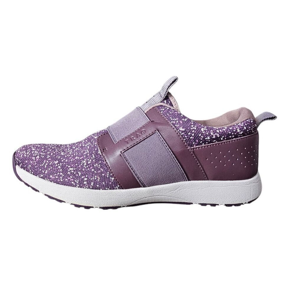 TRAQ by Alegria Knit Slip-On Sneakers Volition Eggplant Rain Shoe